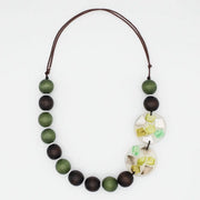 SYLCA Olive and Brown Prism Necklace