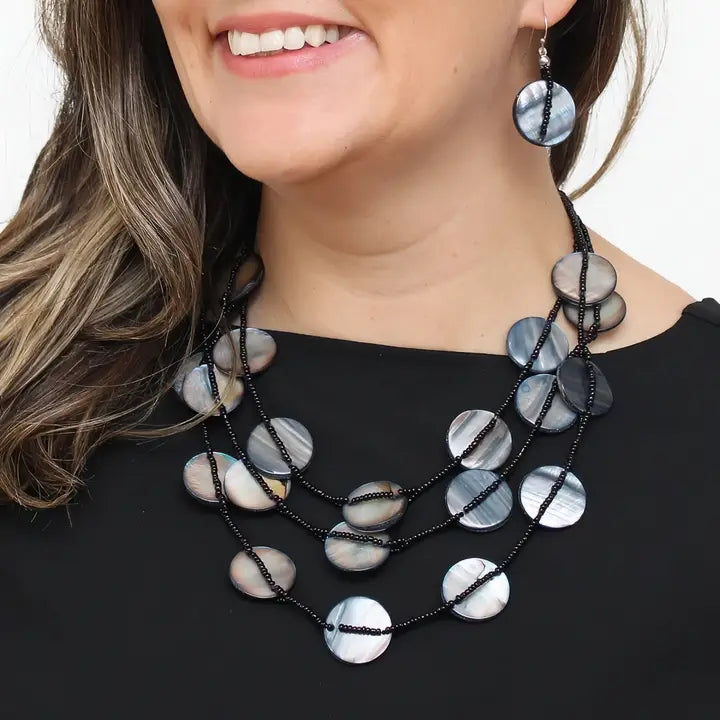 SYLCA Black Sky Dream Bib Necklace - LS26N15 - BLACK