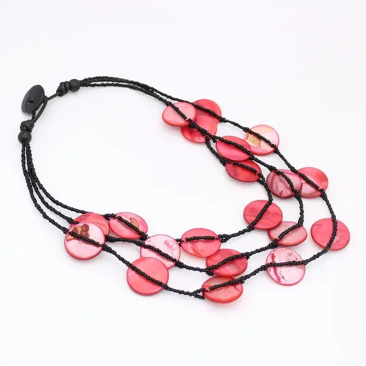 SYLCA Red Dream Bib Necklace - LS26N15 - RED