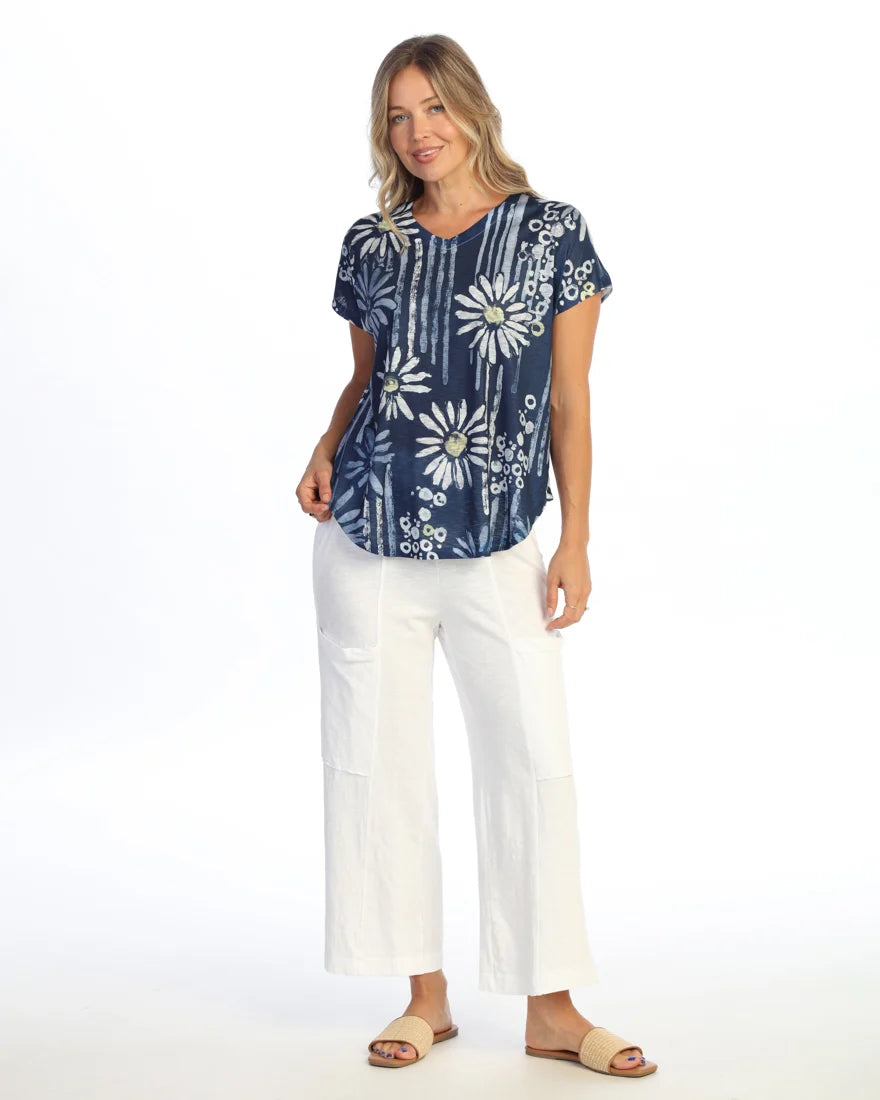 JESS & JANE Slub V-Neck Dolman Short Sleeve Top - 60-2301 - UPSY DAISY