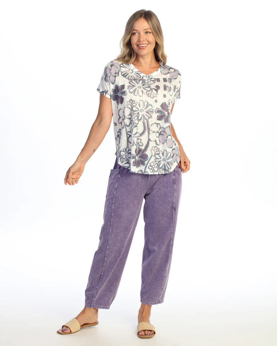 JESS & JANE Slub V-Neck Dolman Short Sleeve Top - 60-2314 - LOVE LETTER