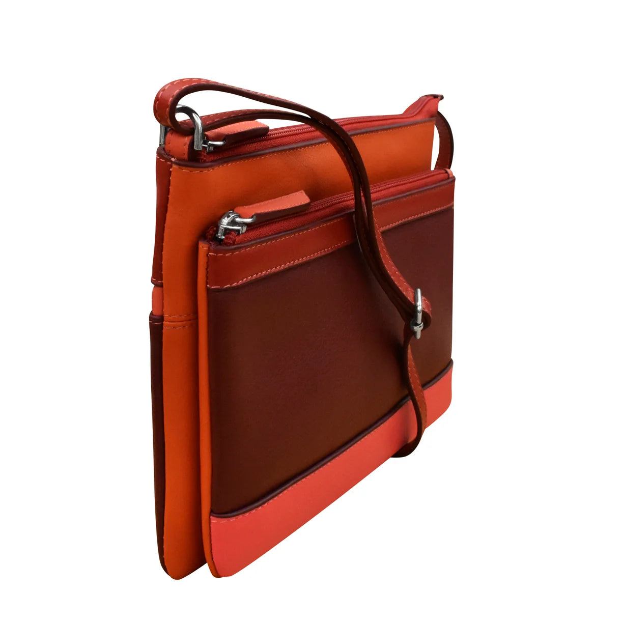 ili New York - DOUBLE ZIP CROSSBODY BAG - 6028 - Autumnal Multi