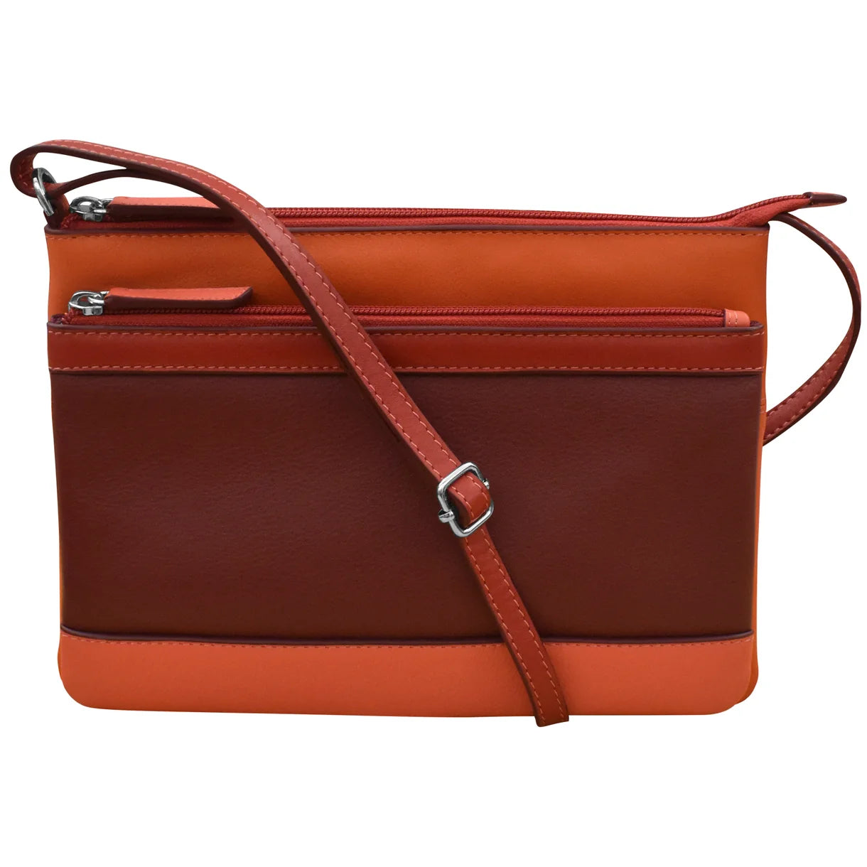 ili New York - DOUBLE ZIP CROSSBODY BAG - 6028 - Autumnal Multi