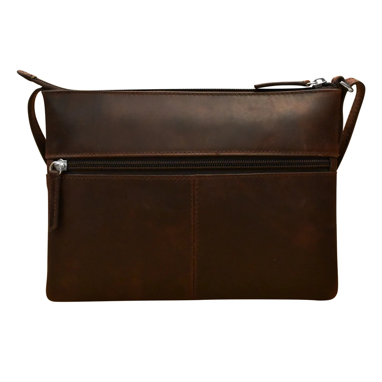 ili New York - DOUBLE ZIP CROSSBODY BAG - 6028 - Chocolate