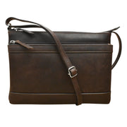 ili New York - DOUBLE ZIP CROSSBODY BAG - 6028 - Chocolate