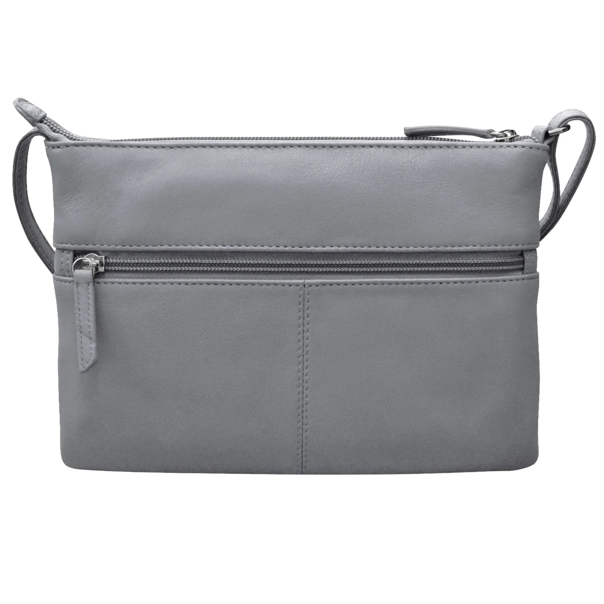 ili New York - DOUBLE ZIP CROSSBODY BAG - 6028 - Cool Grey