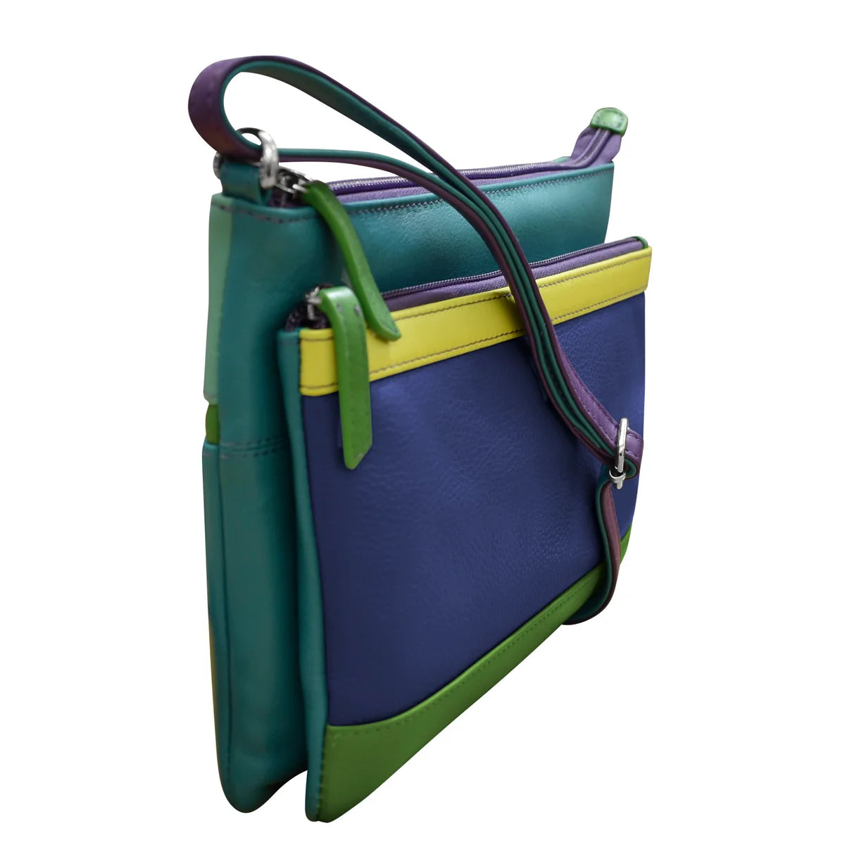 ili New York - DOUBLE ZIP CROSSBODY BAG - 6028 - Cool Tropics