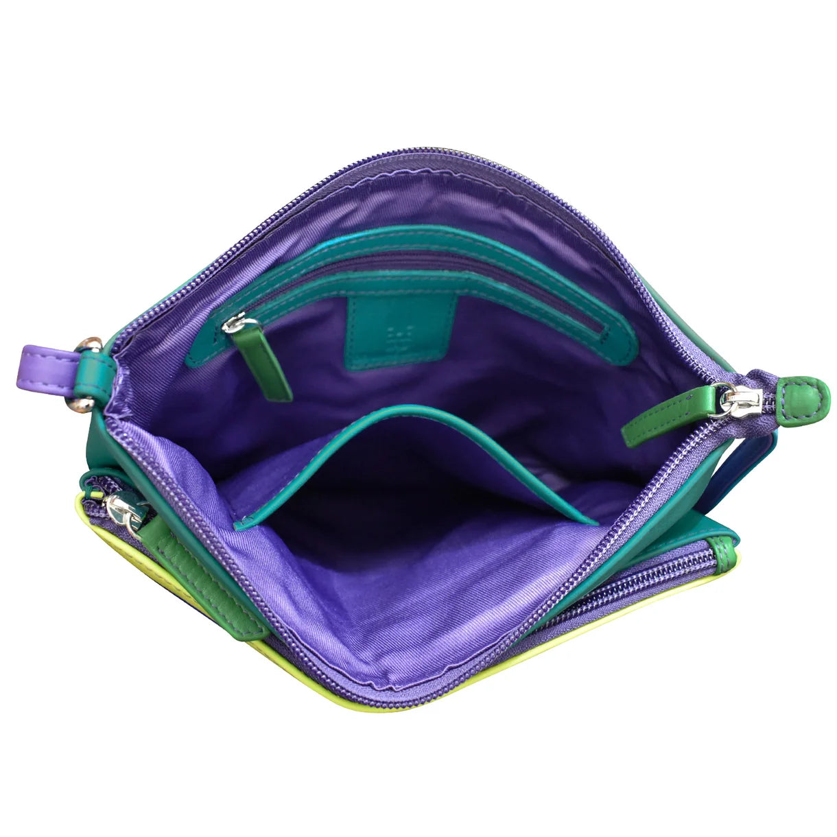 ili New York - DOUBLE ZIP CROSSBODY BAG - 6028 - Cool Tropics