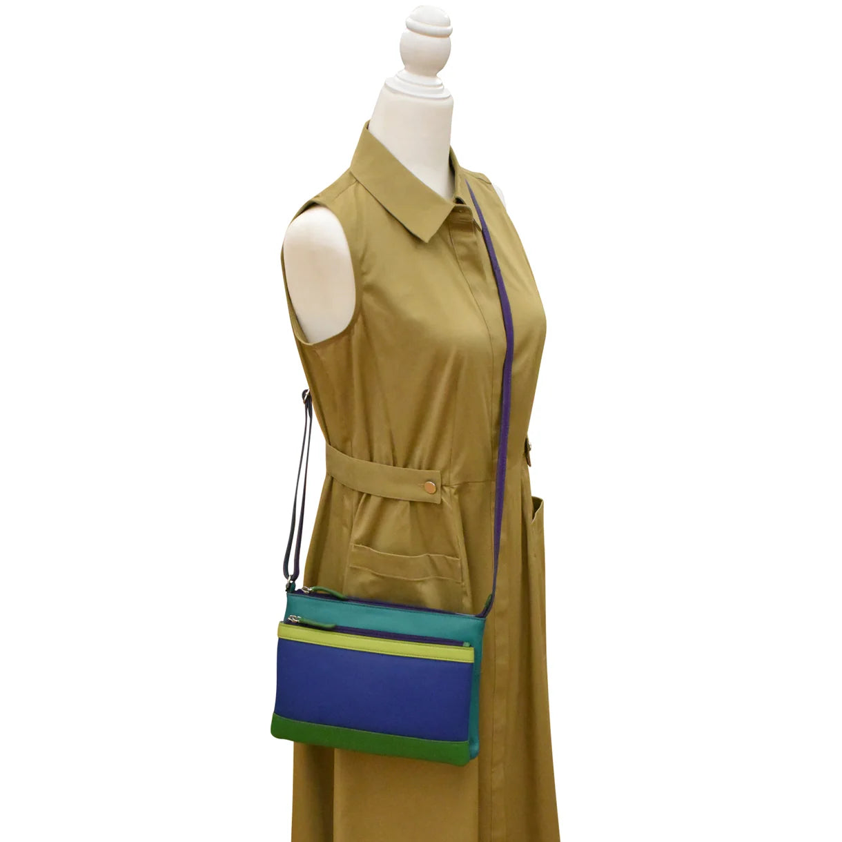 ili New York - DOUBLE ZIP CROSSBODY BAG - 6028 - Cool Tropics