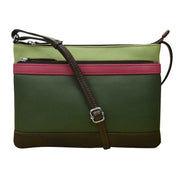 ili New York - DOUBLE ZIP CROSSBODY BAG - 6028 - Forest Multi