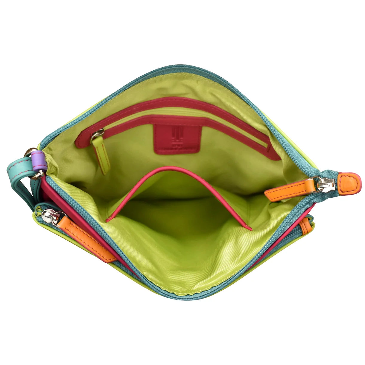 ili New York - DOUBLE ZIP CROSSBODY BAG - 6028 - Palm Beach