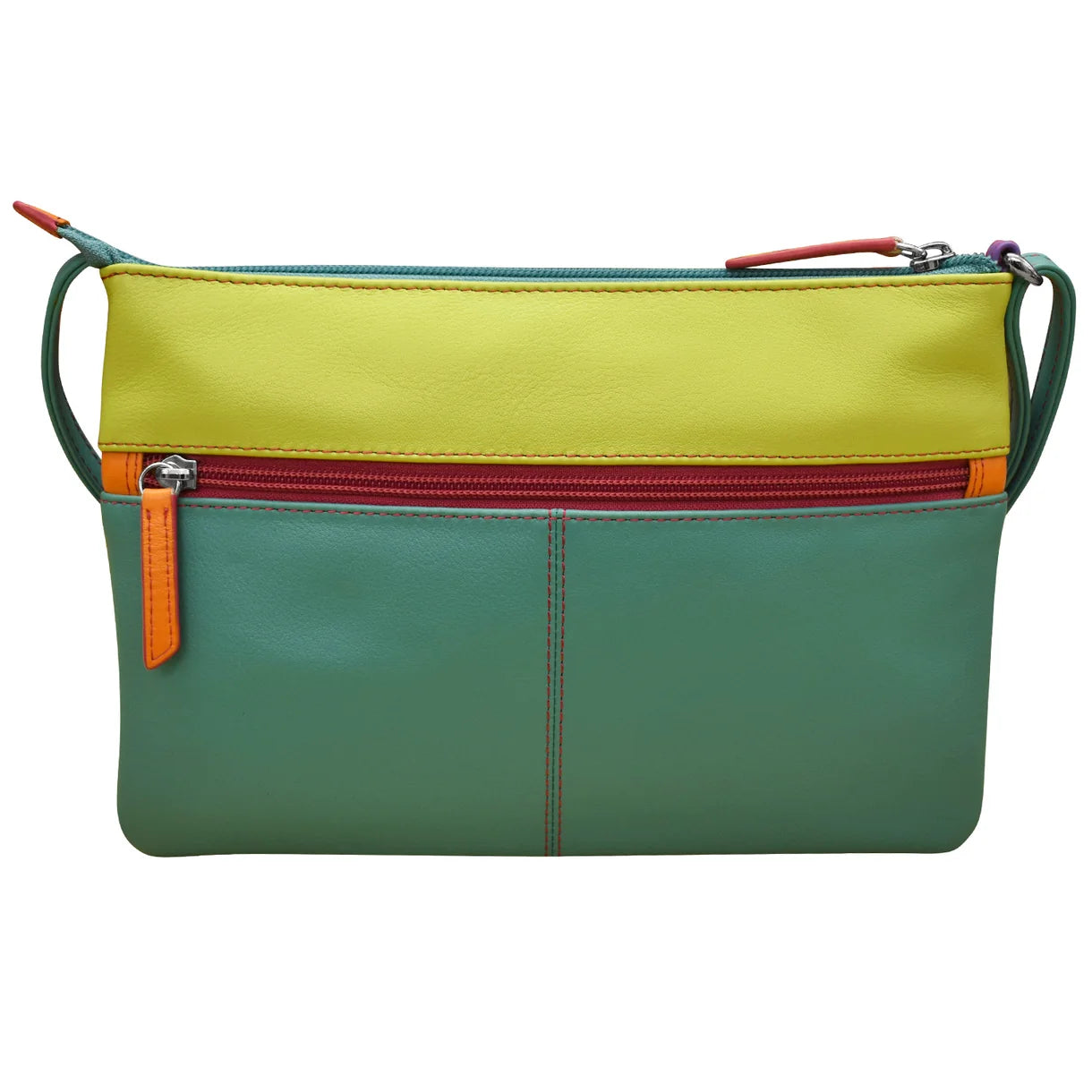 ili New York - DOUBLE ZIP CROSSBODY BAG - 6028 - Palm Beach