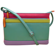 ili New York - DOUBLE ZIP CROSSBODY BAG - 6028 - Palm Beach