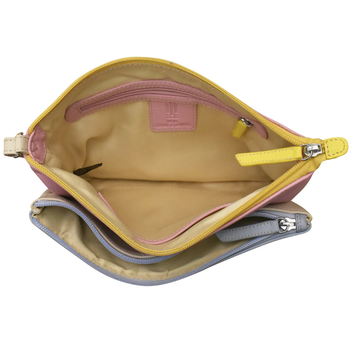 ili New York - DOUBLE ZIP CROSSBODY BAG - 6028 - Pink Rainbow