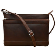 ili New York - DOUBLE ZIP CROSSBODY BAG - 6028 - Rustic Brown