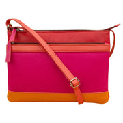 ili New York - DOUBLE ZIP CROSSBODY BAG - 6028 - Sunset Multi