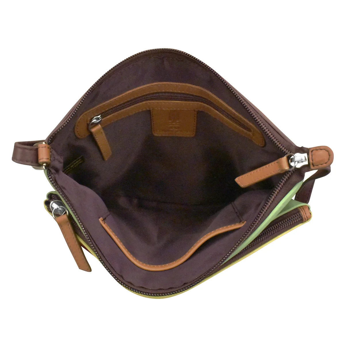 ili New York - DOUBLE ZIP CROSSBODY BAG - 6028 - Sage Multi