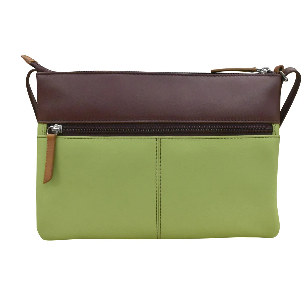 ili New York - DOUBLE ZIP CROSSBODY BAG - 6028 - Sage Multi