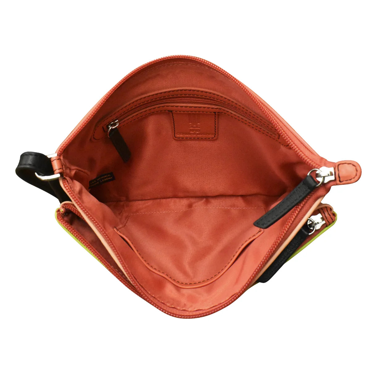 ili New York - DOUBLE ZIP CROSSBODY BAG - 6028 - Peach Multi