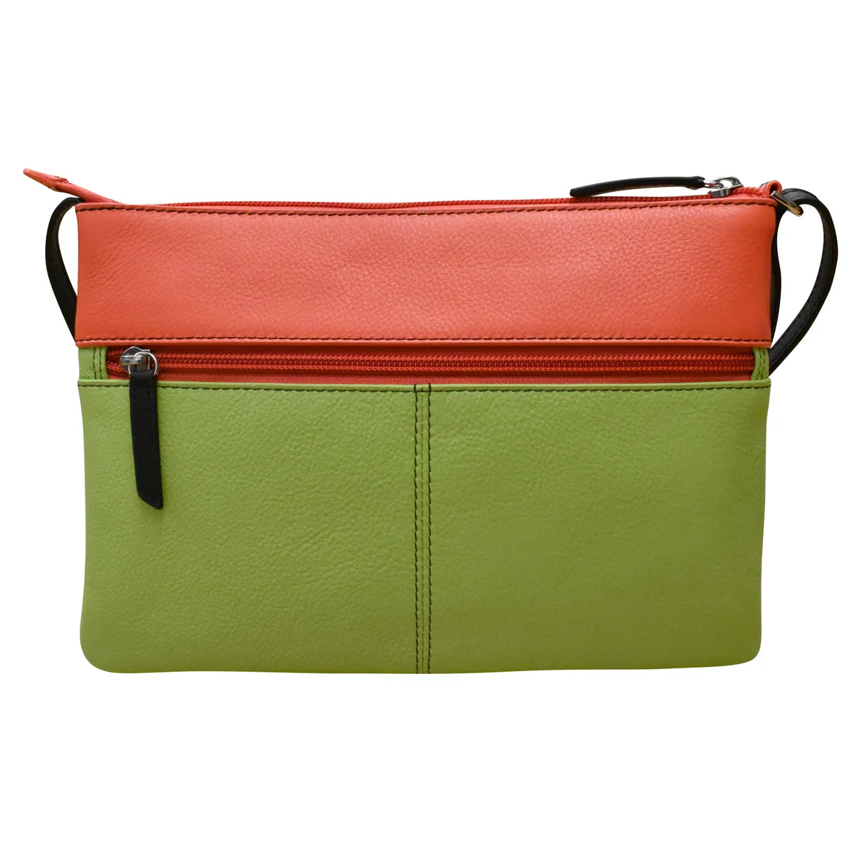 ili New York - DOUBLE ZIP CROSSBODY BAG - 6028 - Peach Multi