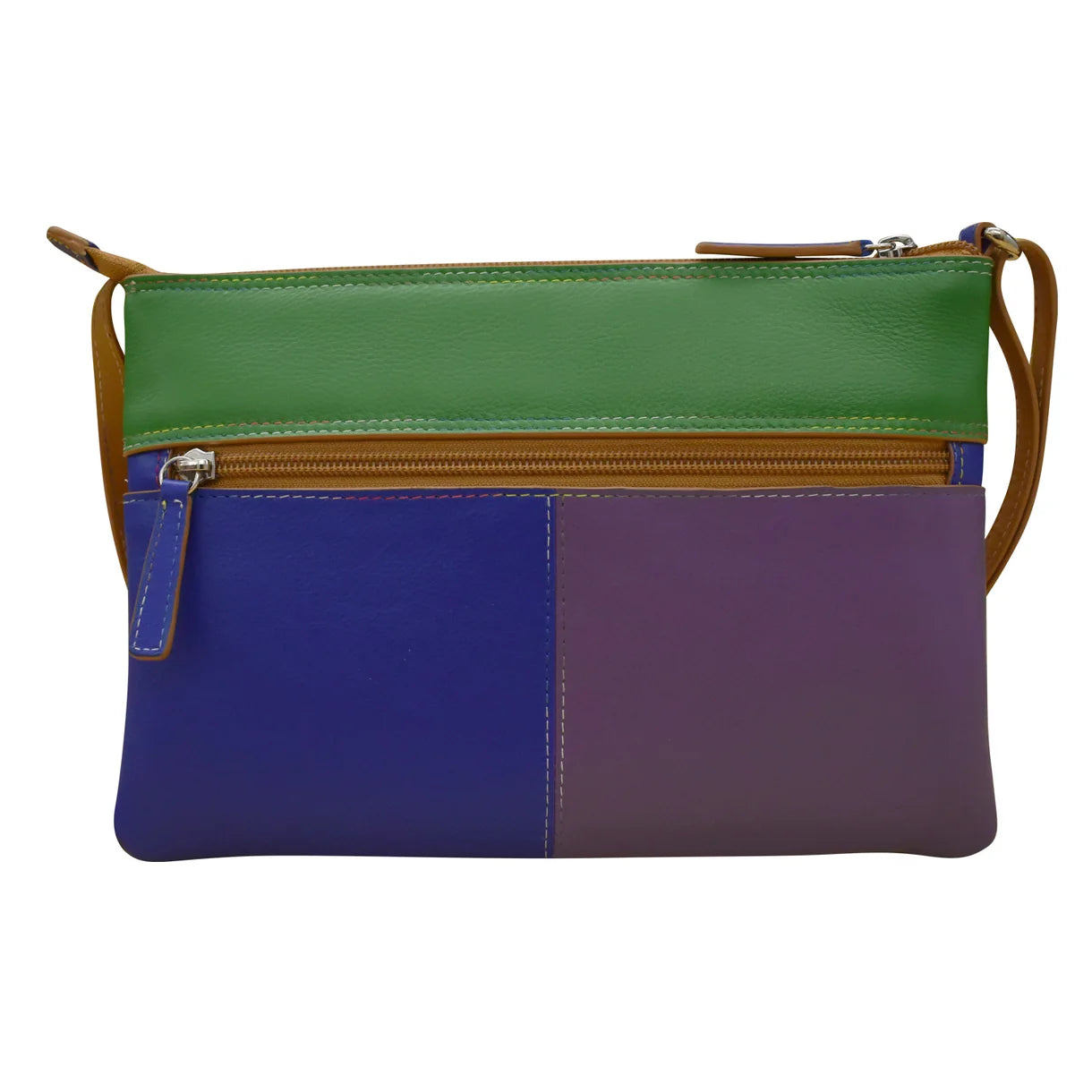 ili New York - DOUBLE ZIP CROSSBODY BAG - 6028 - Rainbow Multi