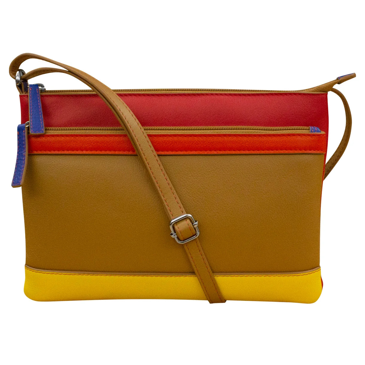 ili New York - DOUBLE ZIP CROSSBODY BAG - 6028 - Rainbow Multi