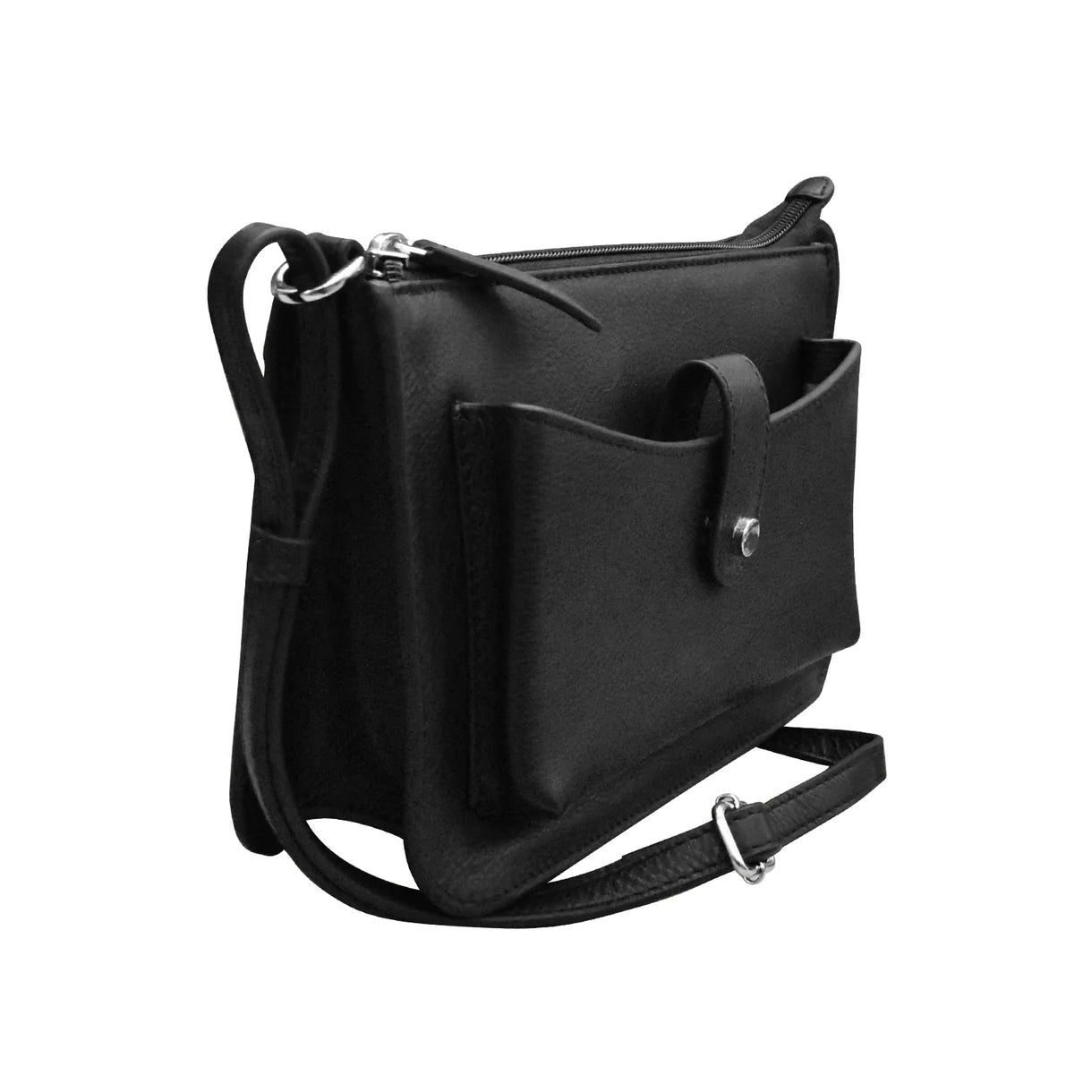 ili New York - ADJUSTABLE CROSSBODY FRONT POCKET PHONE BAG - 6046 - Black