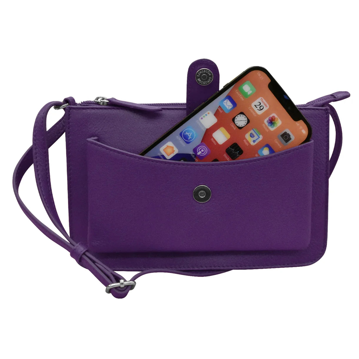 ili New York - ADJUSTABLE CROSSBODY FRONT POCKET PHONE BAG - 6046 - Purple