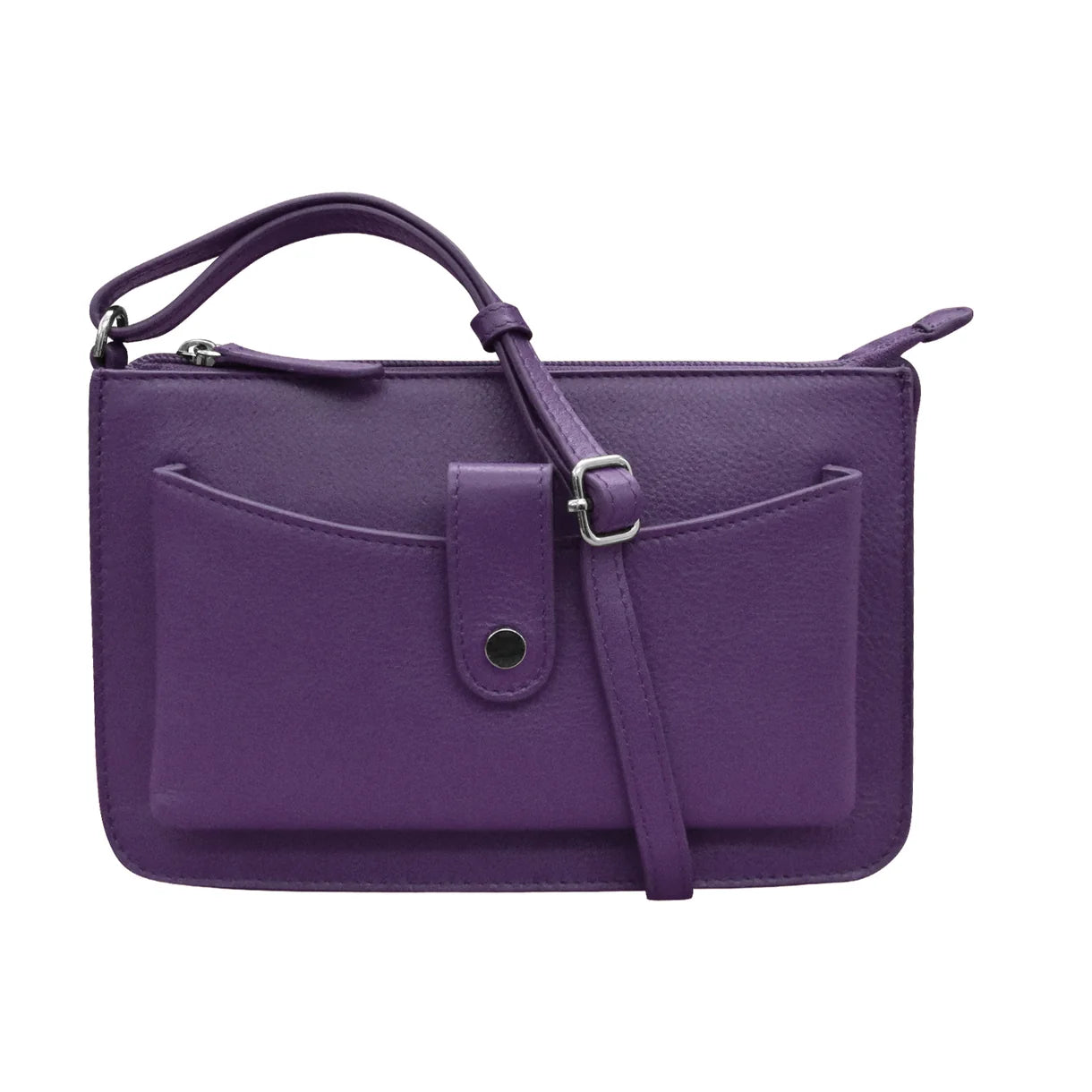 ili New York - ADJUSTABLE CROSSBODY FRONT POCKET PHONE BAG - 6046 - Purple