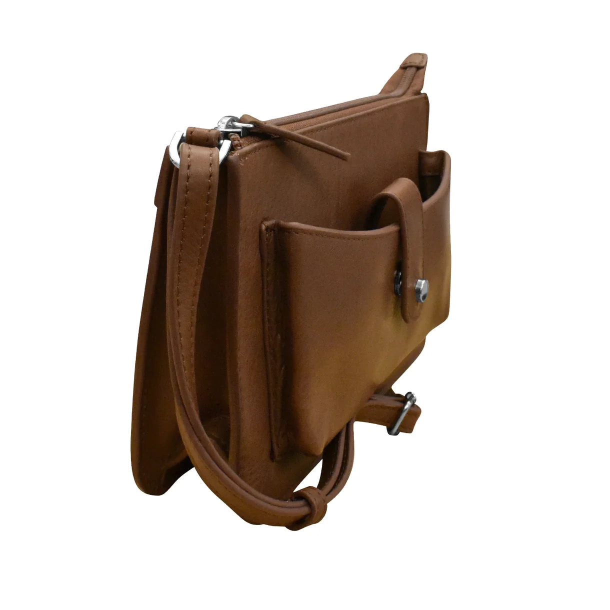 ili New York - ADJUSTABLE CROSSBODY FRONT POCKET PHONE BAG - 6046 - Toffee