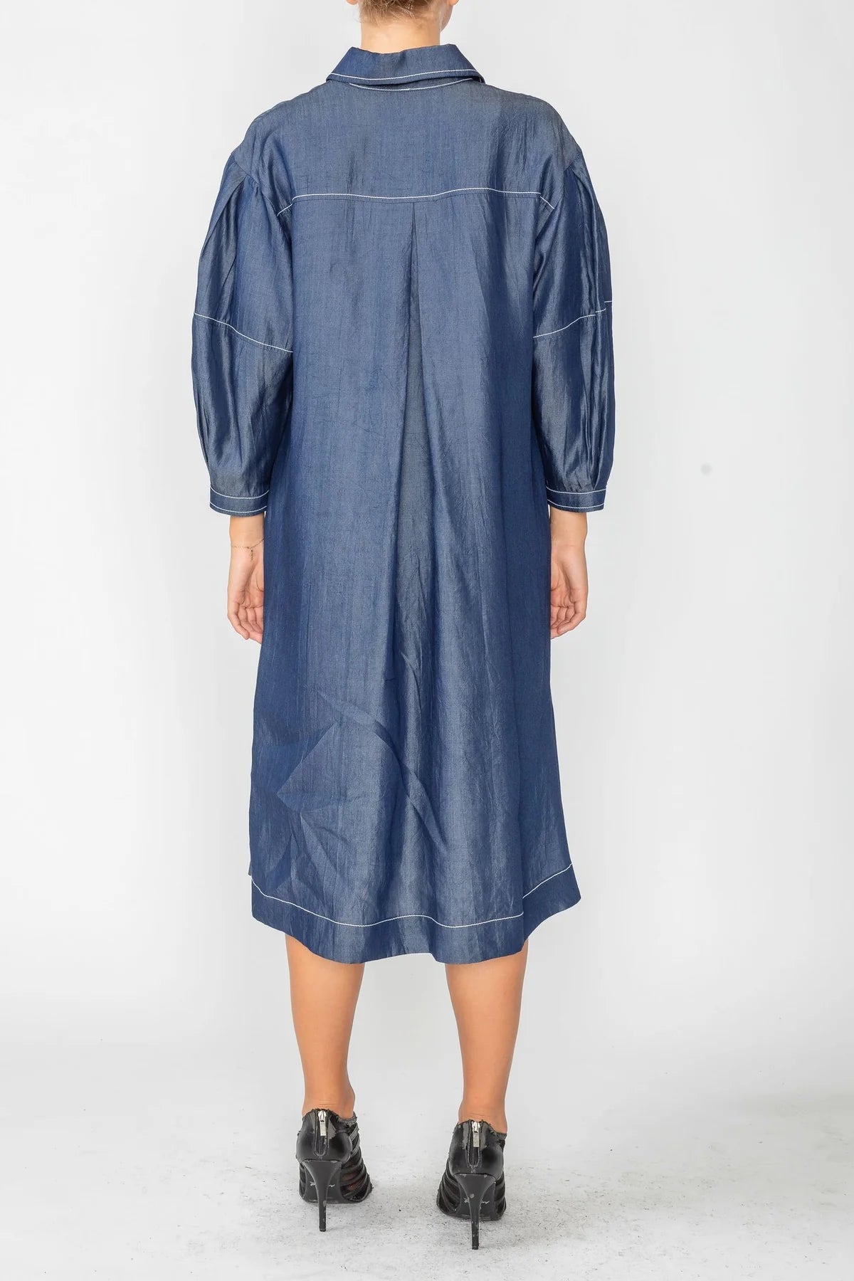 IC COLLECTION Dress- 6047D- DENIM