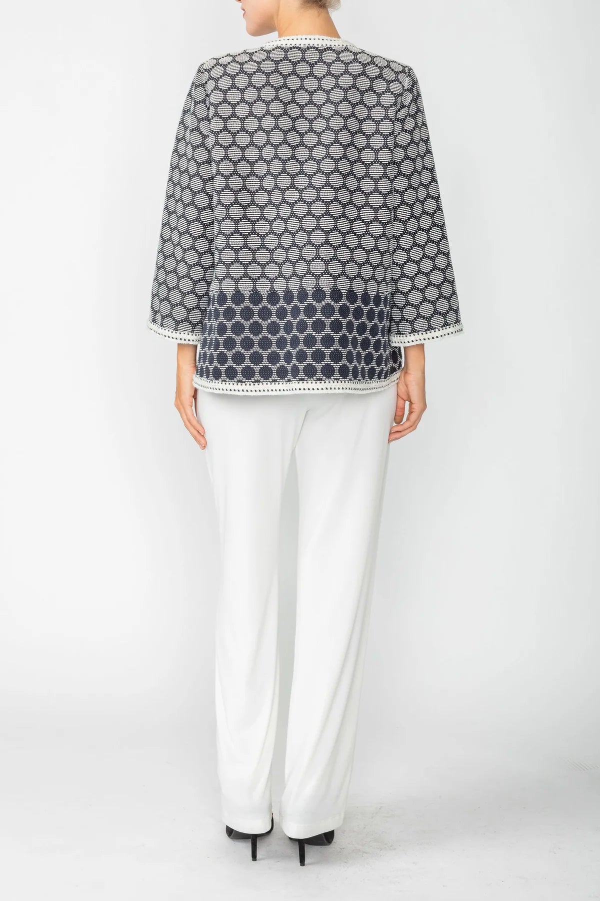 IC COLLECTION Jacket- 6055J- BLACK & WHITE