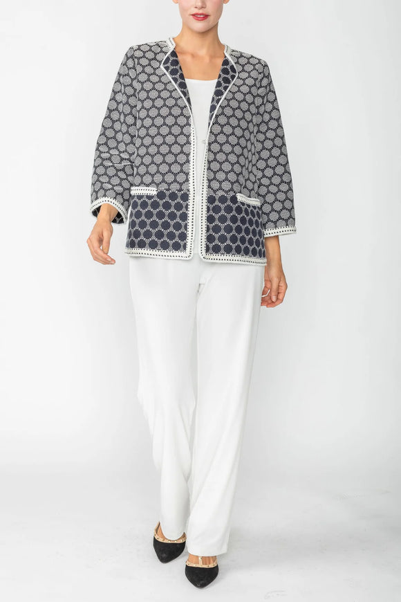 IC COLLECTION Jacket- 6055J- BLACK & WHITE