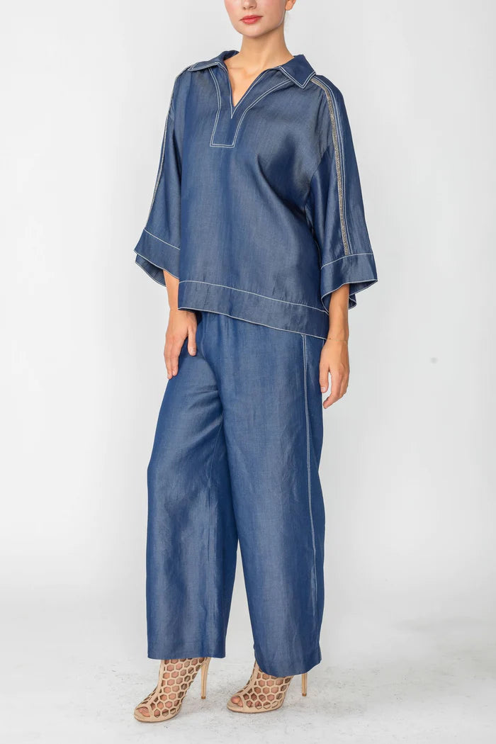 IC COLLECTION Top- 6061T- DENIM