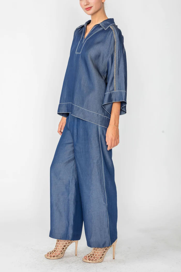 IC COLLECTION Top- 6061T- DENIM