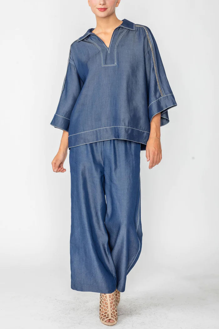 IC COLLECTION Top- 6061T- DENIM