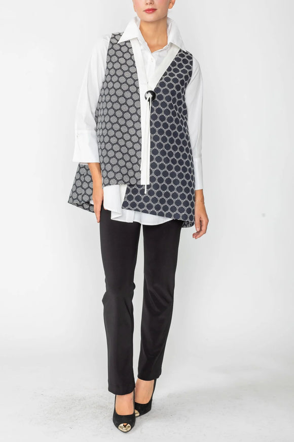 IC COLLECTION Vest- 6063V- BLACK & WHITE