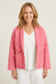 Habitat Washed Quilt Cotton Kimono Jacket - 60719 - FLAMINGO