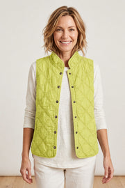 Habitat Washed Quilt Cotton Windjammer Vest - 60729 - AGAVE
