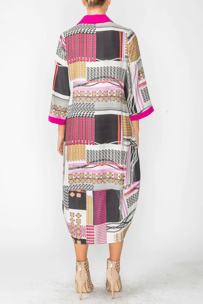 IC COLLECTION Dress- 6076D- FUCHSIA