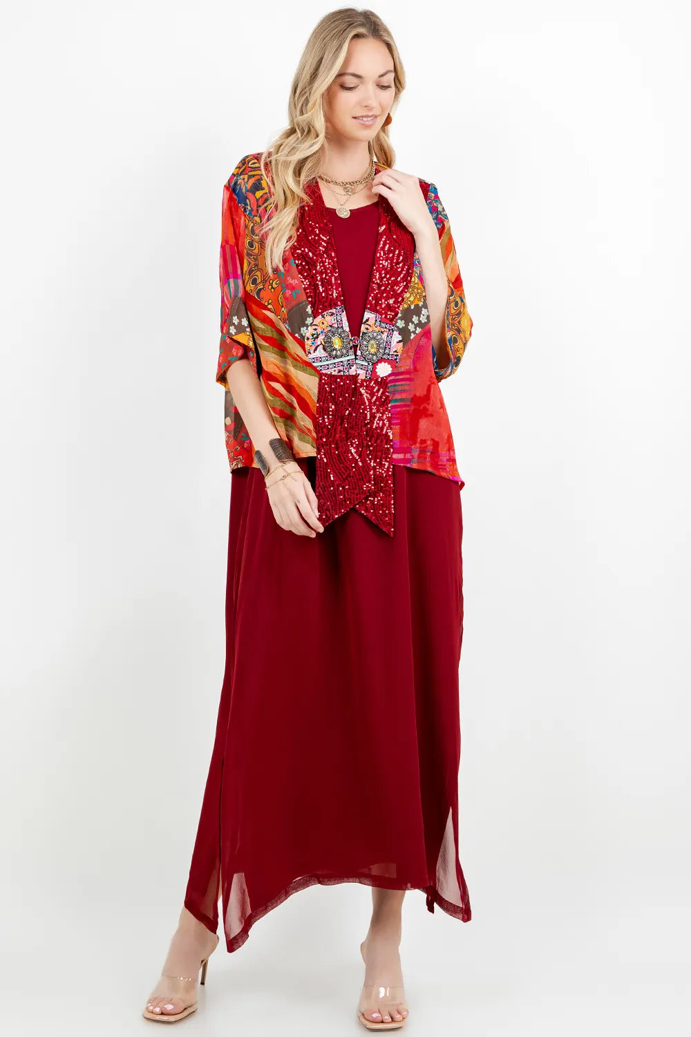 Sterling Style Frog Closure Jacket - 6076J RED