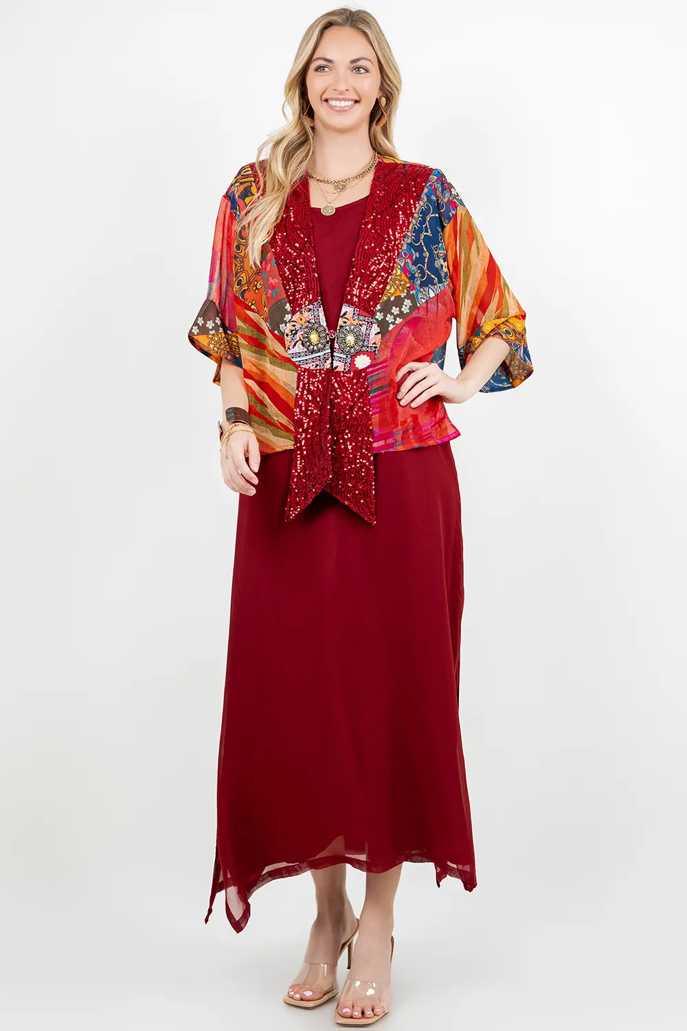 Sterling Style Frog Closure Jacket - 6076J RED