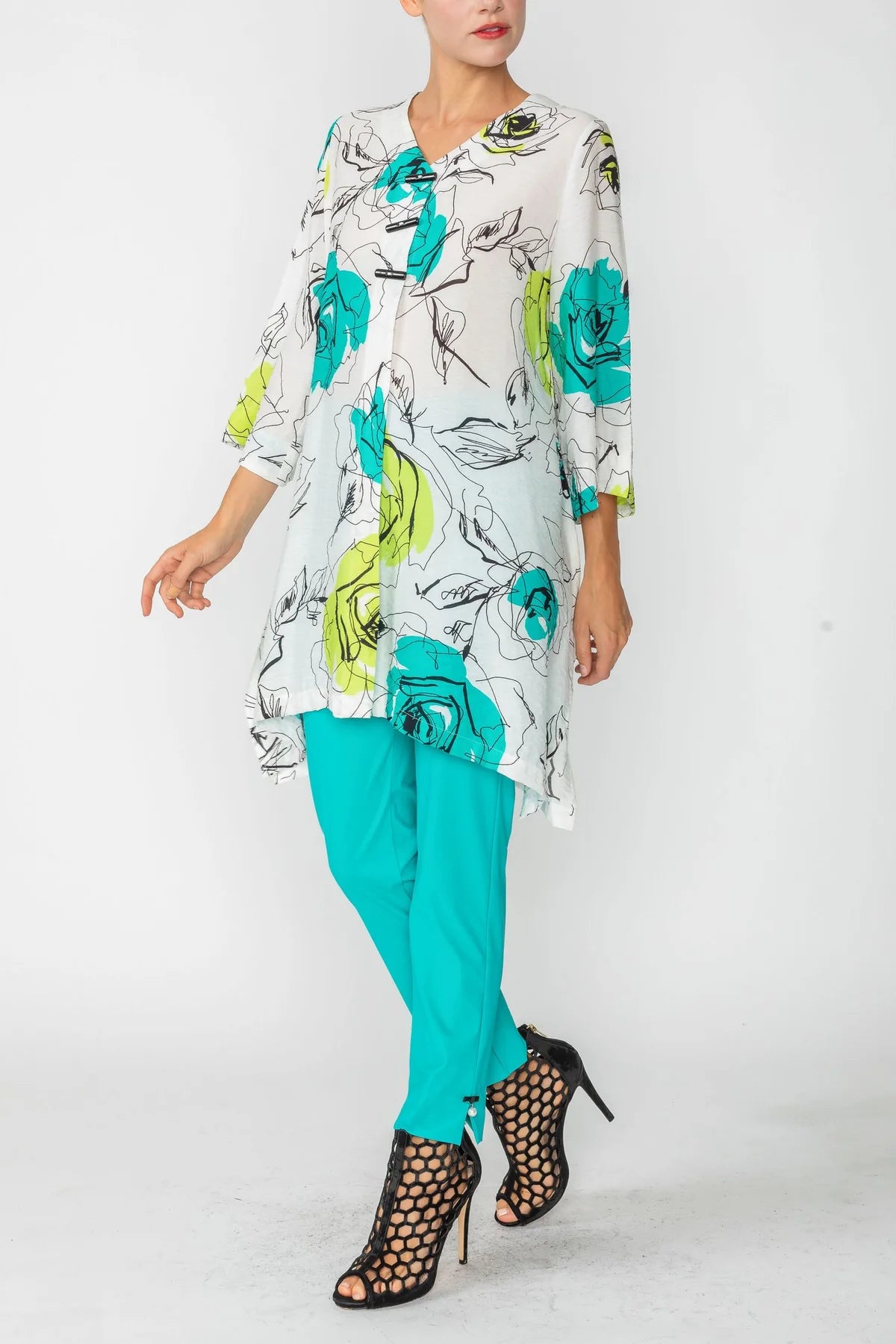 IC COLLECTION Top- 6107T- TURQUOISE