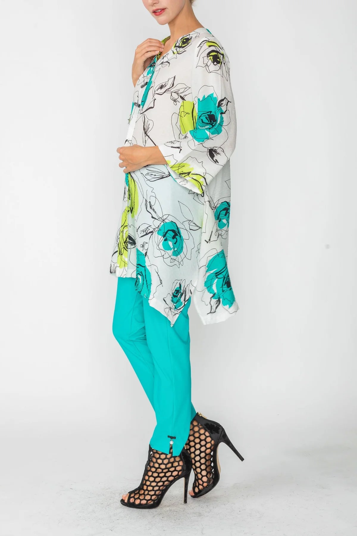IC COLLECTION Top- 6107T- TURQUOISE