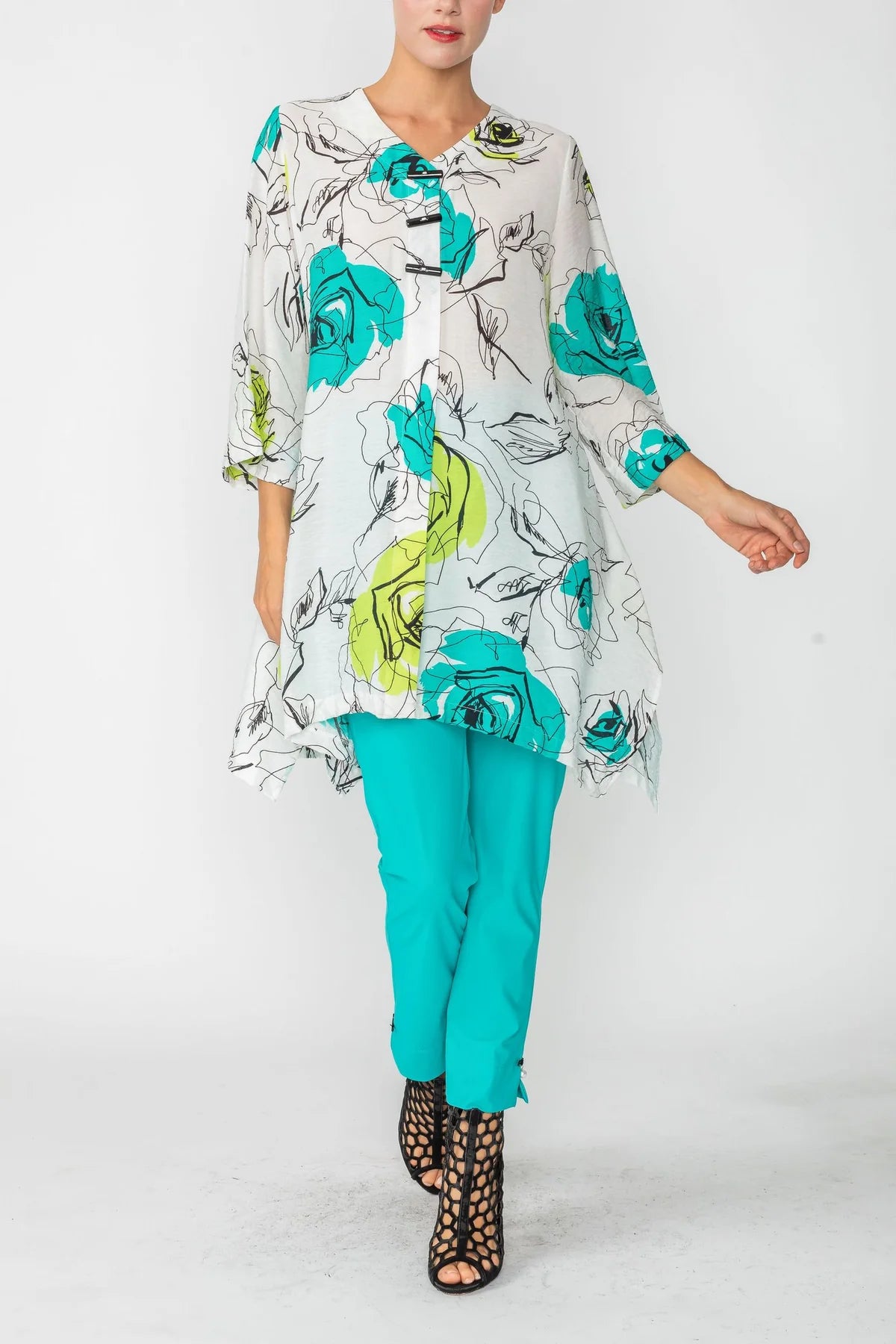IC COLLECTION Top- 6107T- TURQUOISE