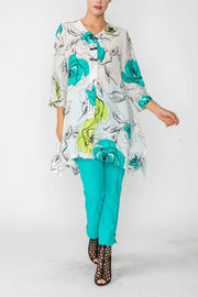 IC COLLECTION Top- 6107T- TURQUOISE