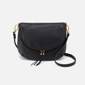 HOBO - Fern Foldover Large Messenger - BLACK IN PEBBLED LEATHER