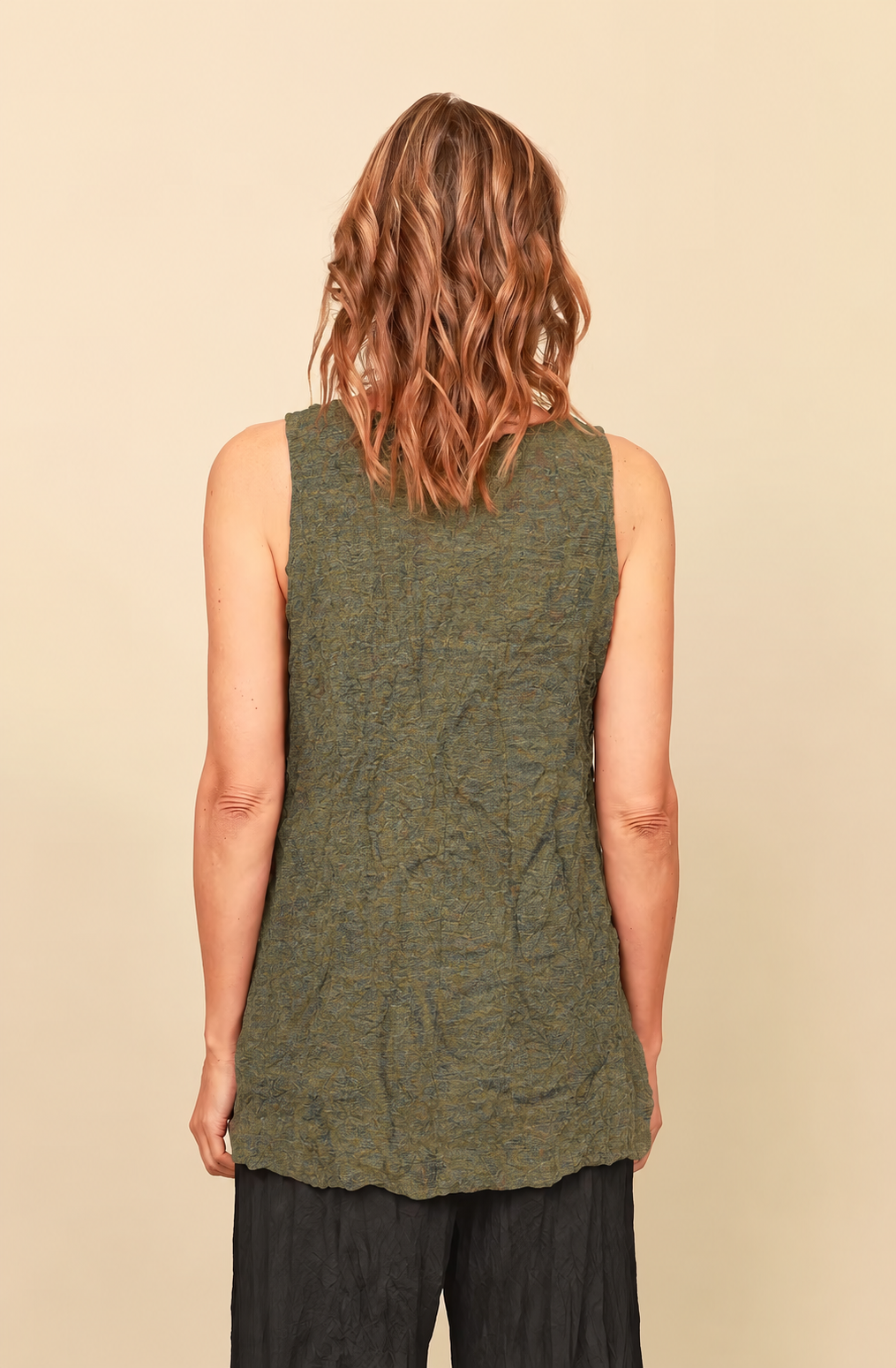 Chalet Recycled Crinkle Jersey Liz Round Neck Tank Top - C61198