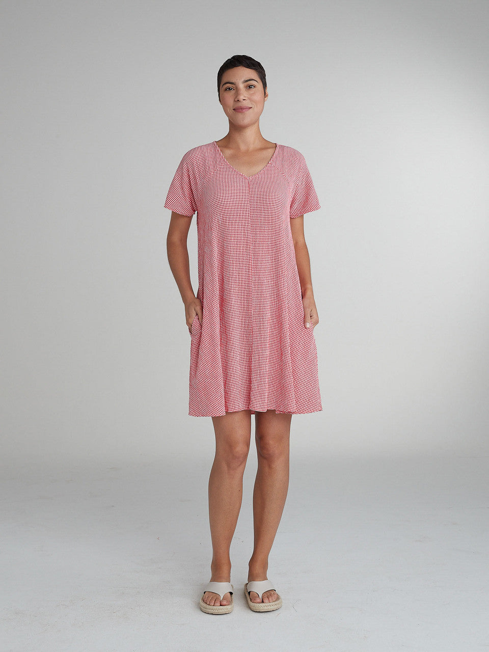 CUT LOOSE - Crinkle Check Swing Dress - 6120109