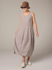 CUT LOOSE Crinkle Check Seamed Bubble Dress - 6120317
